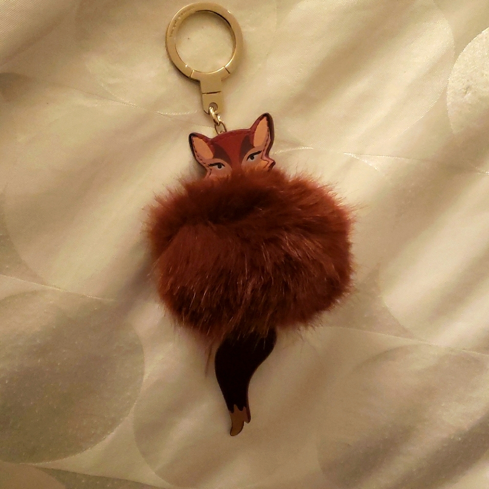 🦊 Kate Spade So Foxy Fox Pouf keyfob Keychai